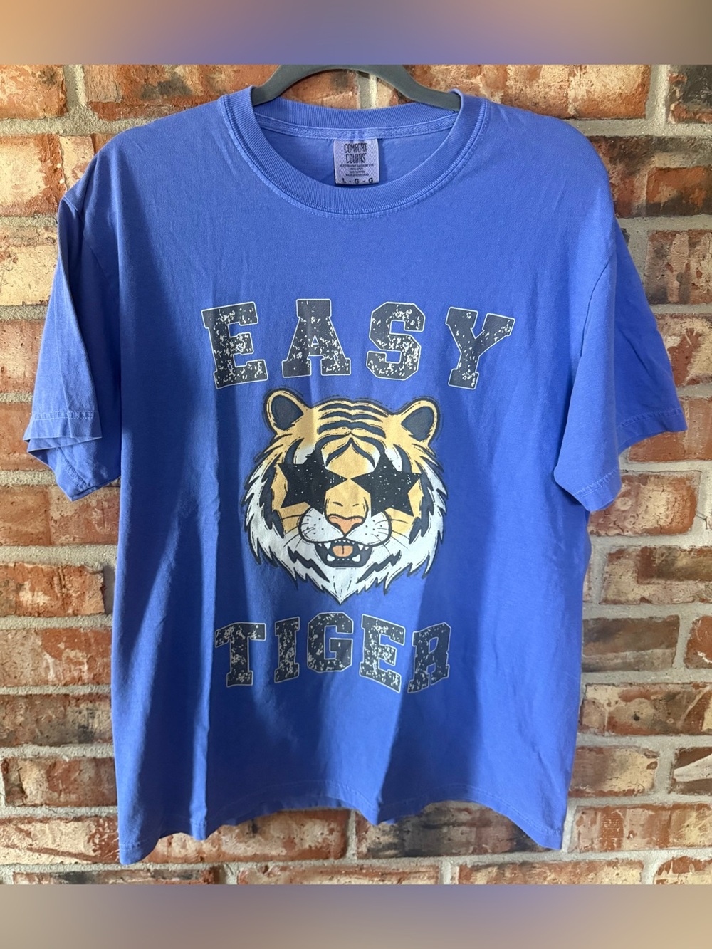 Comfort Colors Flo Blue 'Easy Tiger' Graphic Tee